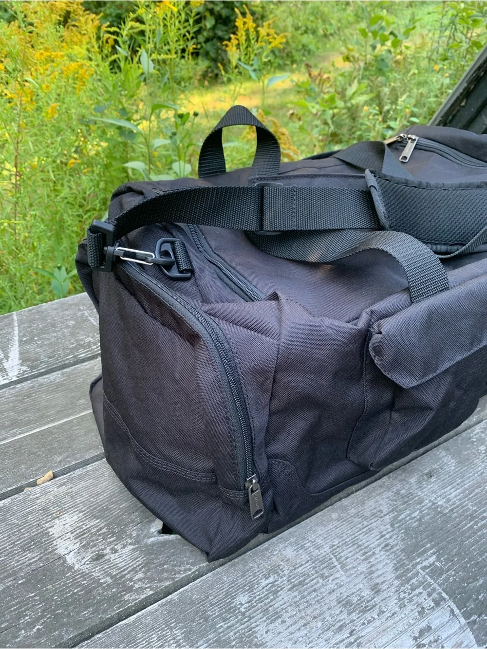 Carhartt Black Canvas Duffel with Dual Front Pockets